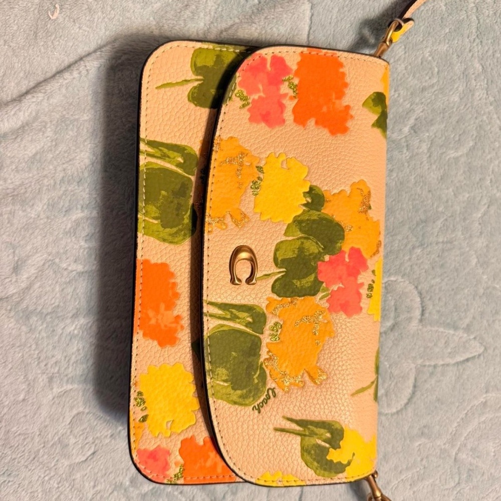 Coach Floral Crossbody Bag in Orange and Yellow